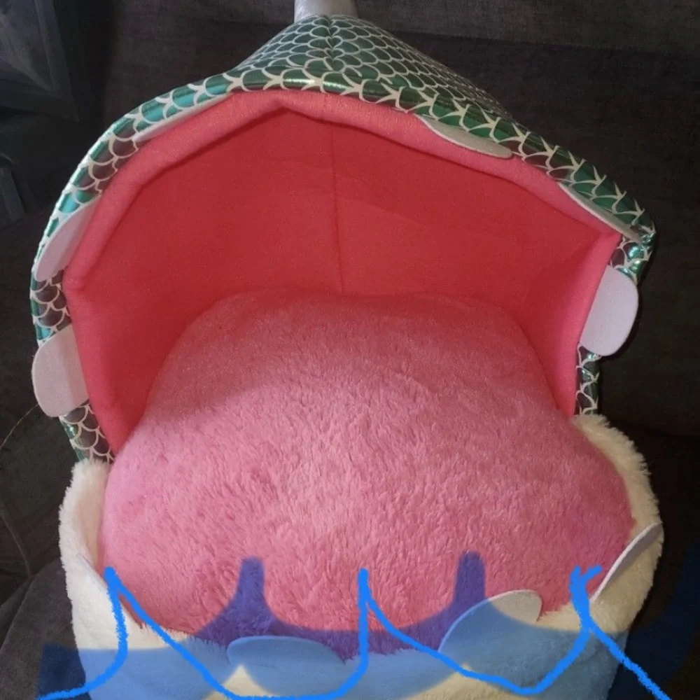New Narwhal Narly Sleeper Soft Plush Felt Teeth Open Mouth Pet Bed Sleeper